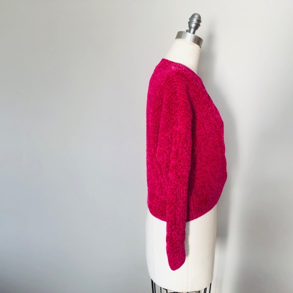 Large Hot Pink LUV LANE Sweater Pullover - Picture 5 of 7